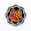 AMTC Flower Shape Lakshmi Ganesh Colour 999 Pure Silver Coin