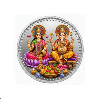 Ganesh Lakshmi Silver Coin