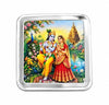 AMTC BIS Hallmarked Bhagwan Shri Radha Krishna Colourful 999 Pure Square Silver Coin.