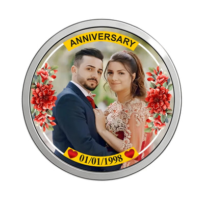 BIS Hallmarked Personalised Silver Coin Newly Married Anniversary 999 Pure