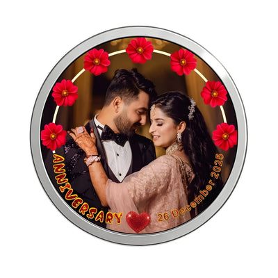 BIS Hallmarked Personalised Wedding Anniversary Silver Coin 999 pure