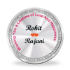 Newlywed Couple Photo Silver Coin with Names