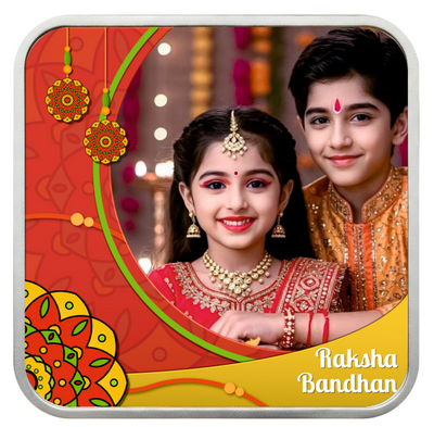 BIS Hallmarked Personalised Happy Raksha Bandhan Rakhi gift for Sister & Brother 999 Pure Silver Squre Coin