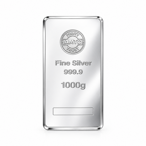 AMTC BIS Hallmarked Design 999 Pure Silver Bar